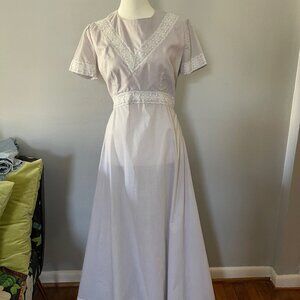 Vintage Bohemian Light Gray Maxi Dress